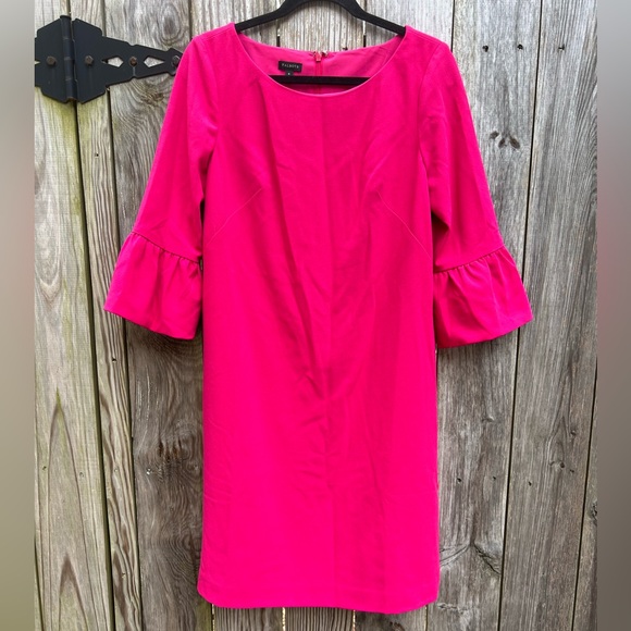 TALBOTS 3/4 Ruffle Sleeve Shift Dress in Hot Pink Women’s  6 - Picture 3 of 10